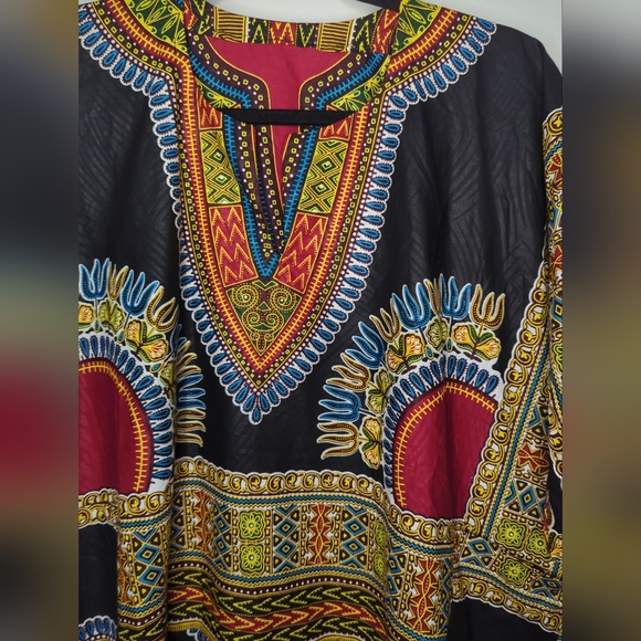 Beautiful Ankara Dashiki Shirt Great Colors NWOT Cotton Size L - Picture 6 of 12